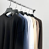 Базовий жіночий світшот однотонна спортивна кофта жіноча стильна кофтинка з довгим рукавом із двунитки, фото 9