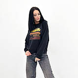 Демісезонний жіночий світшот з принтом однотонний базовий світшот жіночий спортивний світшот для повних жінок, фото 8