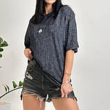 Модна жіноча футболка оверсайз із принтом мікі маус трикотажна турецька футболка варенка розмір 50-52, фото 2