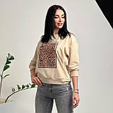 Красивий жіночий світшот з леопардовим принтом базовий світшот спортивний світшот повсякденний батальний, фото 5