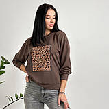 Красивий жіночий світшот з леопардовим принтом базовий світшот спортивний світшот повсякденний батальний, фото 7