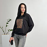 Красивий жіночий світшот з леопардовим принтом базовий світшот спортивний світшот повсякденний батальний, фото 8