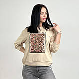 Красивий жіночий світшот з леопардовим принтом базовий світшот спортивний світшот повсякденний батальний, фото 4