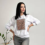 Красивий жіночий світшот з леопардовим принтом базовий світшот спортивний світшот повсякденний батальний, фото 3