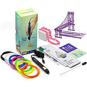 3D-ручка 3Doodler Flow для проф. использования – Синяя (8 cтержней, аксессуары)