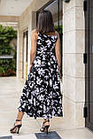 Легка літня жіноча сукня на запах сарафан у квіточку ошатна довга сукня до підлоги із запахом на літо, фото 3