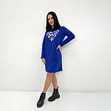 Пряма жіноча сукня міді на флісі з принтом тепла в спортивному стилі, фото 4
