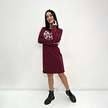 Пряма жіноча сукня міді на флісі з принтом тепла в спортивному стилі, фото 2
