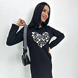 Пряма жіноча сукня міді на флісі з принтом тепла в спортивному стилі, фото 7