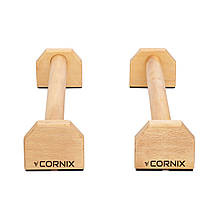 Упори для віджимань (паралетси) Cornix 50 см дерев'яні, подовжені XR-0382, фото 3