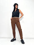 Стильні вкорочені штани звужені до низу жіночі штани щоденні прямі класика штани короткі жіночі, фото 7