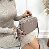 Стильна жіноча сумка маленька крос боді з плечовим ременем міні сумка через плече сумка клатч з екошкіри, фото 2
