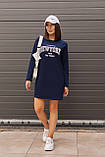 Коротке спортивне жіноче плаття з довгим рукавом із принтом із двонитки, фото 3