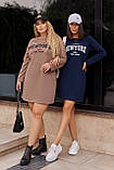 Коротке спортивне жіноче плаття з довгим рукавом із принтом із двонитки, фото 6