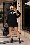 Коротке спортивне жіноче плаття з довгим рукавом із принтом із двонитки, фото 8