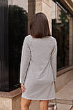 Коротке спортивне жіноче плаття з довгим рукавом із принтом із двонитки, фото 9
