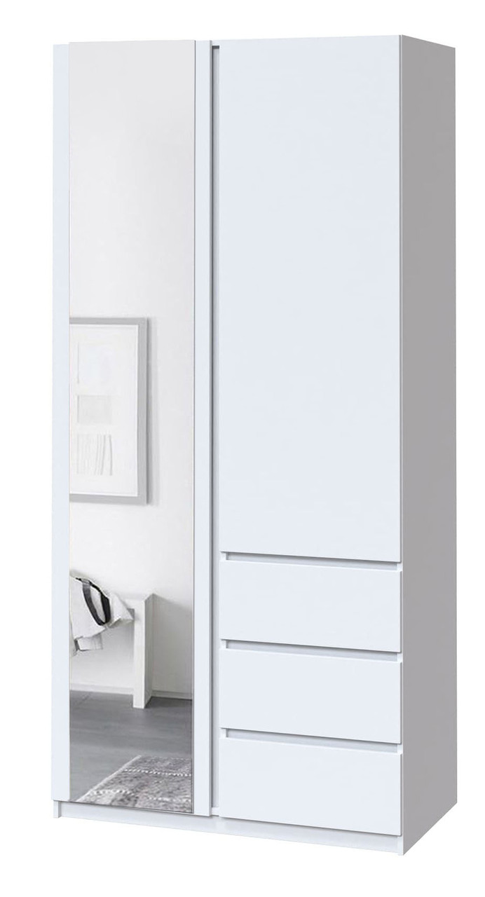 Компактна шафа для речей із дзеркалом (100 см х 52 см х 200 см) | Майстер Форм Брайт, фото 1