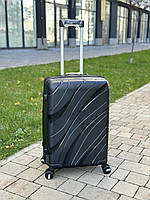 Валіза RGL PP5 Поліпропілен на 4-х колесах, середня (M) чорна