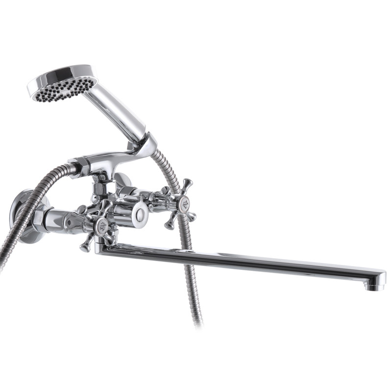 Латунний змішувач для ванни з лійкою та шлангом для душу Champion Mayfair 140