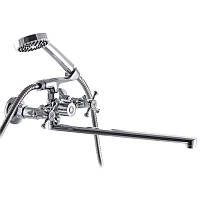 Латунний змішувач для ванни з лійкою та шлангом для душу Champion Mayfair 140