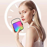 Портативна Bluetooth колонка з 2 караоке мікрофонами Music With Karaoke Рожева Колонка RGB з підсвічуванням, фото 3