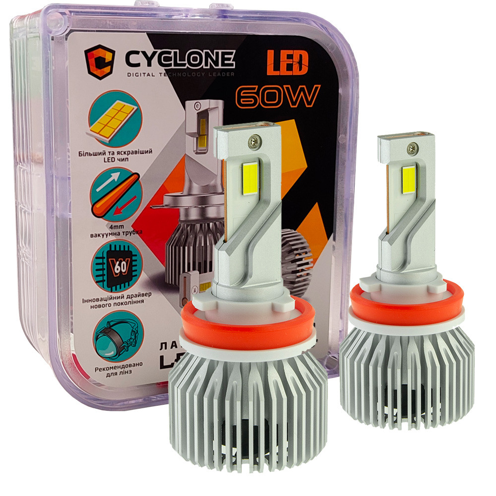Лампа світлодіодна для фар Cyclone LED Type 49 H11 6000K 17500LM 2 шт комплект
