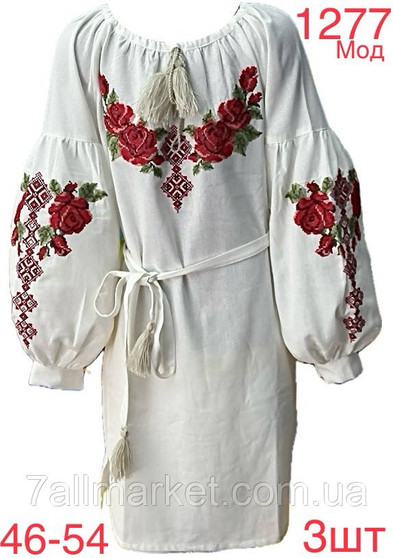 Плаття-вишиванка підліткове лляне на дівчинку 158-176 см "EMRE" недорого від прямого постачальника