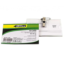 Бейдж горизонтальний на зборочку 55 х 90 мм з шпилькою 4Office 4-343