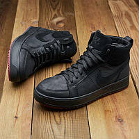 Зимние кожаные кроссовки на меху Nike Air Force Winter