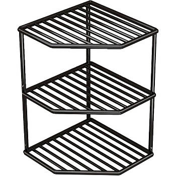 Універсальна трирівнева кутова полиця для кухні Dish Rack for Kitchen Чорна Кутова полиця для посуду
