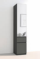 Шкаф-пенал с зеркалом "Брайт" 400х520х2000 h Мастер Форм . Антрацит (Телескопические направляющие)