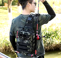 Універсальна сумка - переноска для активного відпочинку, риболовлі: колір камуфляж