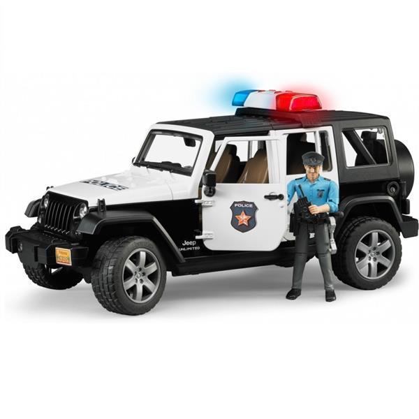 Автомодель Bruder Поліцейський автомобіль Wrangler Unlimited Rubicon зі світлом, звуком і фігуркою