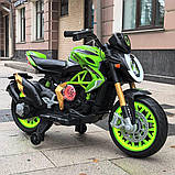 Дитячий електро мотоцикл двоколісний на акумуляторі Ducati 800 для дітей 3-8 років M 5827 Зелений, фото 8