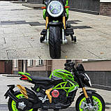 Дитячий електро мотоцикл двоколісний на акумуляторі Ducati 800 для дітей 3-8 років M 5827 Зелений, фото 10