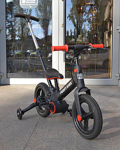 Дитячий велосипед трансформер з батьківською ручкою Profi Kids MB 1021 колеса 12" Чорний