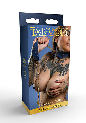 Силіконовий нашийник та повідець Taboom Silicone Supreme, синій, фото 1