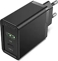 Зарядний пристрій Vention USB Type C+QC4.0 (18-20W) Black (FBBB0-EU)