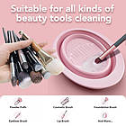 Ванночка для миття пензликів макіяжу складана (рожевий), фото 3