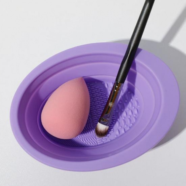 Ванночка для миття пензликів макіяжу складана (фіолетовий), фото 1