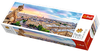 Пазли - (1000 елм. Панорама)  "Вид з собору Нотр-Дам де Парі"