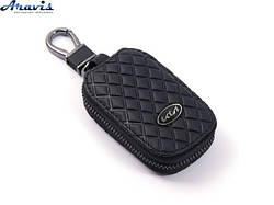 Чохол для ключів з карабіном Kia New екошкіра Ромб