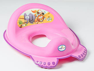 Туалетне сидіння "Сафарі" з гумками протиковзними (Рожевий)