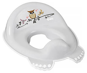 Туалетне сидіння "Plus baby" з гумками протиковзними Маленька сова (Сірий)