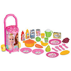 Візок з посудом та продуктами 25 предметів "Barbie" (310*570*210 мм) "dede"