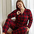 Піжама жіноча тепла великих розмірів у карту мікробайка Pijamoni сорочка та штани, фото 2