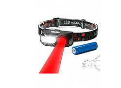 Ліхтар акумуляторний налобний Police BL-1804 LED-ліхтарик червоне світло