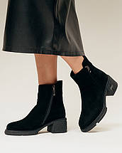Черевики на підборах зимові Fabio Monelli 188641 36 чорні замші хутро, фото 3