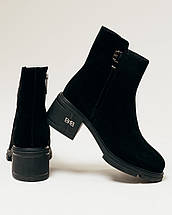 Черевики на підборах зимові Fabio Monelli 188641 36 чорні замші хутро, фото 5