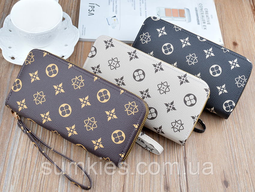 Жіночий гаманець клатч на 2 відділи з ручкою модний та місткий, фото 1